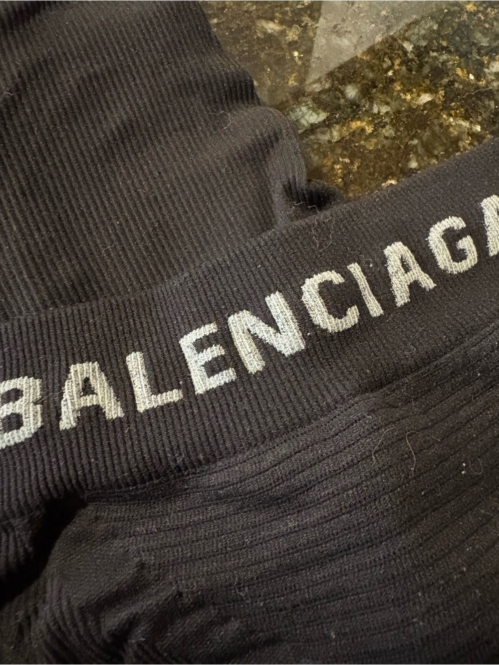 Balenciaga Black and White Branded Athletic Leggings - Picture 6 of 6